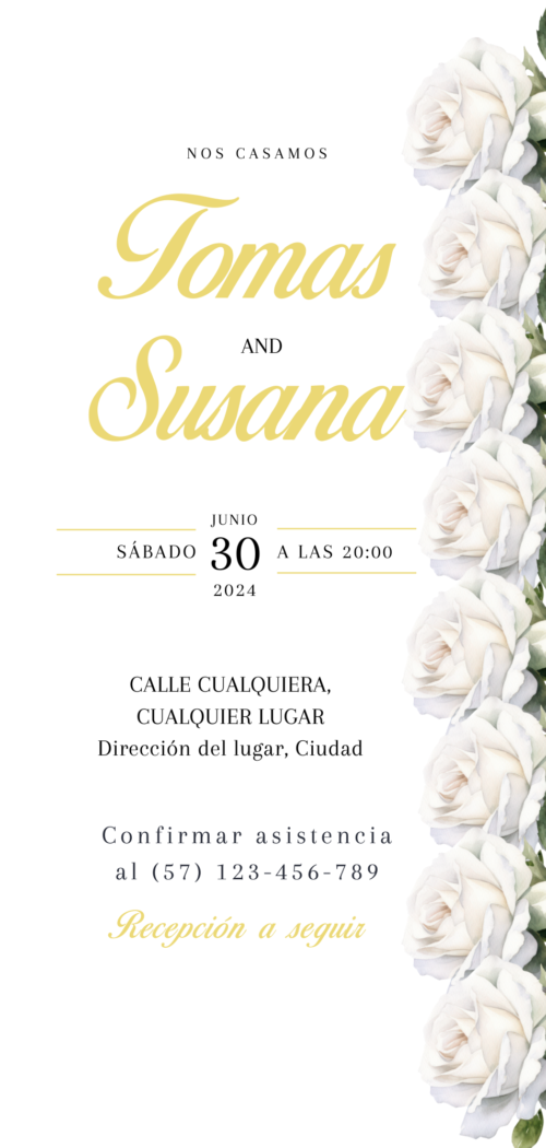 Tarjeta de invitación Matrimonio 12